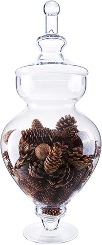 Diamond Star Tarros de boticario de vidrio con tapas para bufé de dulces, tarros de boticario para baño, barra de dulces, cocina, (altura 12