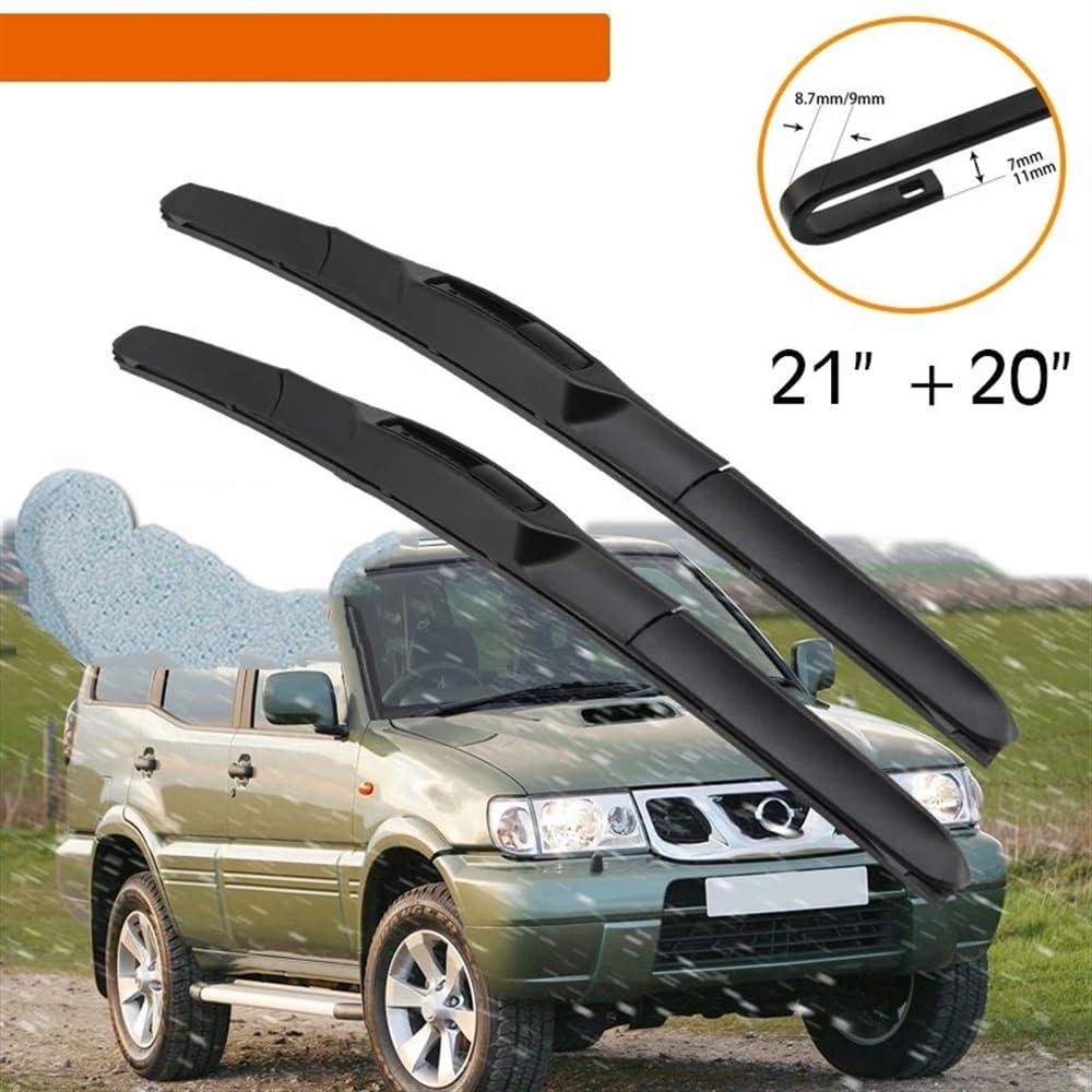 Automotive Tergicristalli Spazzola Tergicristallo Per Auto, In Gomma Siliconica, Per Tergicristallo Anteriore, Compatibile Con Nissan Per Terrano 1993-2014 (Color : 3)