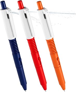 3 Pcs Pen that Sprays Water, Water Spary Kids Toy Pen, 2 in 1 Funny Prank Retractable Pens for Pranks and Tricks, Writing and Spraying, Blue Red Orange