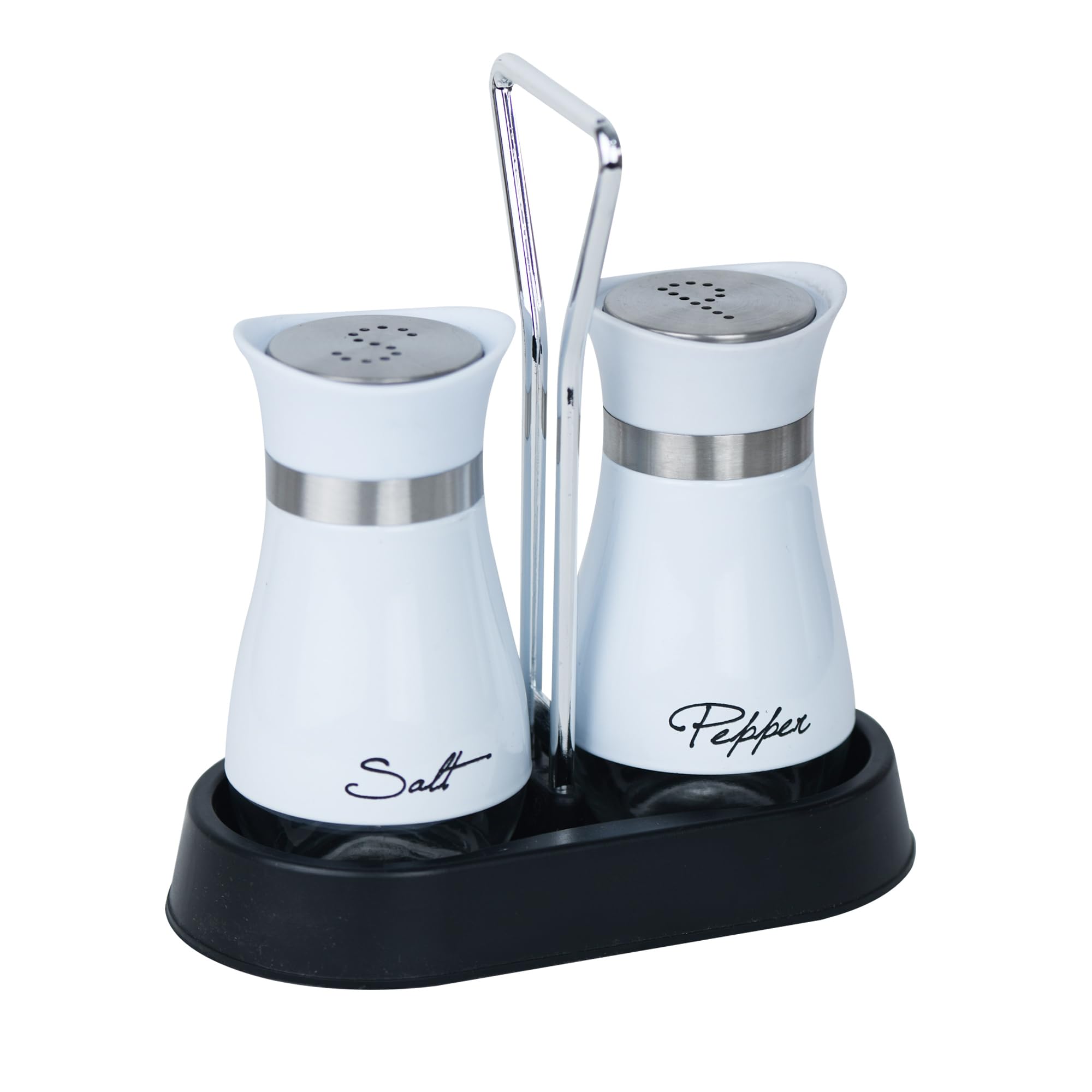 Stainless Steel and Glass Salt and Pepper Shaker Sets