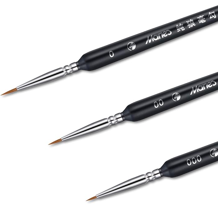 Buy 3 Pieces Fine Detail Brushes Watercolor Brushes Set Art Painting