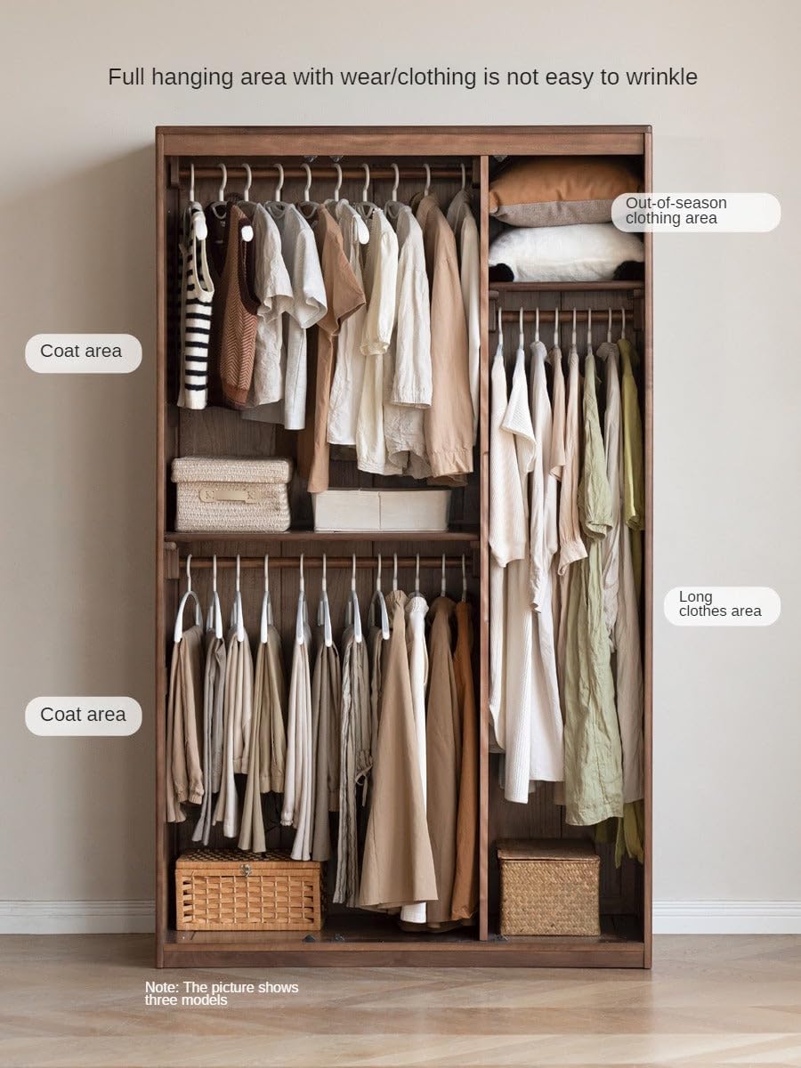 GVAwood Black Walnut, Merbau Solid Wood Wardrobe. 31.4x19.6x19.6 inch / 80x50x50cm / Rich Dark Walnut Color/North America Black Walnut top Cabinet