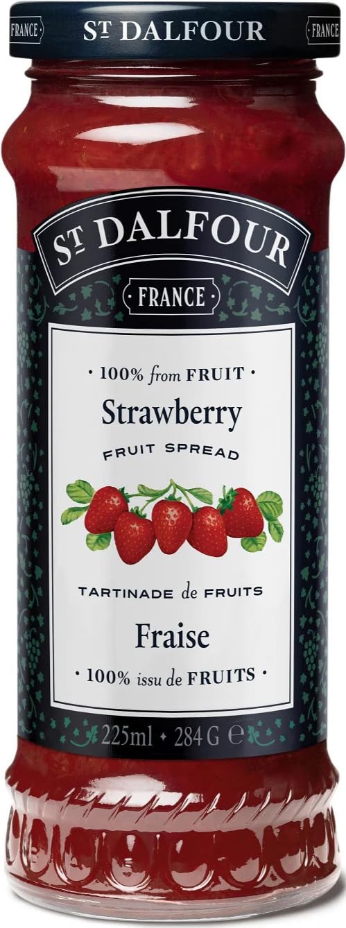VALUBNDL: St. Dalfour Strawberry Fruit Spread (3-Pack) – 675ml Total (Three 284g / 10oz Jars) – 100% From Fruit All Natural – No Sugar Added – VALUBNDL Signature Bundle - 5