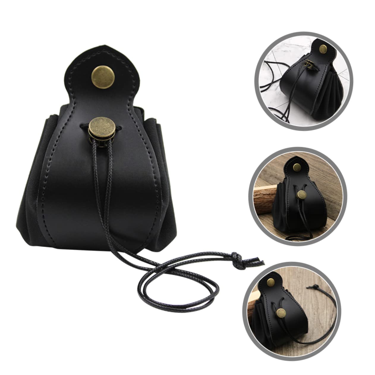 YARNOW 4 Pezzi Custodia Per Dadi Segnale Custodia Per Dadi Nera Viaggio Piccolo Buste Polvere Marsupio Gioco Sacchetto Di Perline Di Gioco Compatto Vassoio Pelle