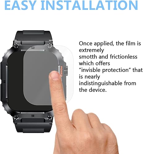 Miniatura 2 de Hvlgmrc - Protector de pantalla compatible con Ypaddbu, reloj inteligente militar de 1.96 pulgadas (paquete de 6), película transparente PET