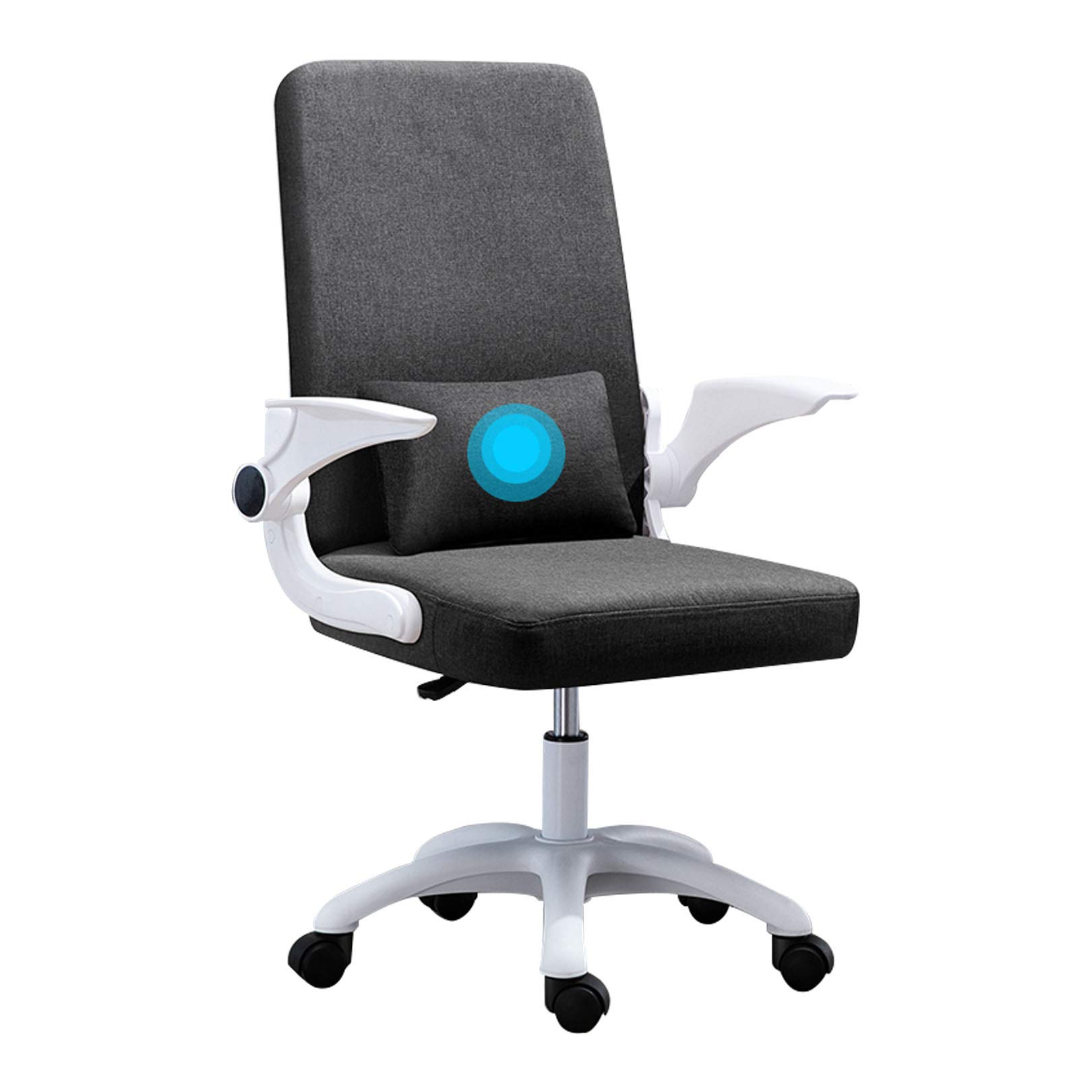 Chaise de bureau ergonomique pivotante à dossier haut avec accoudoir rabattable