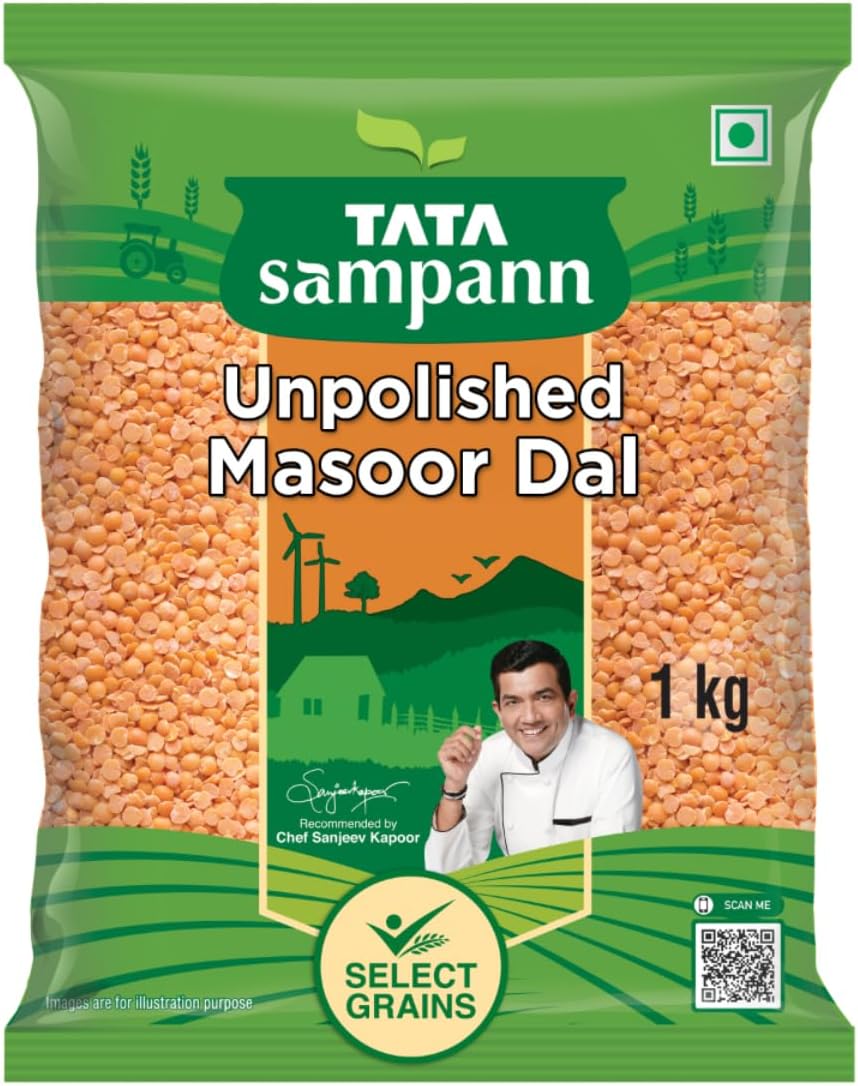 Tata Sampann Unpolished Masoor Dal (Split), 1kg