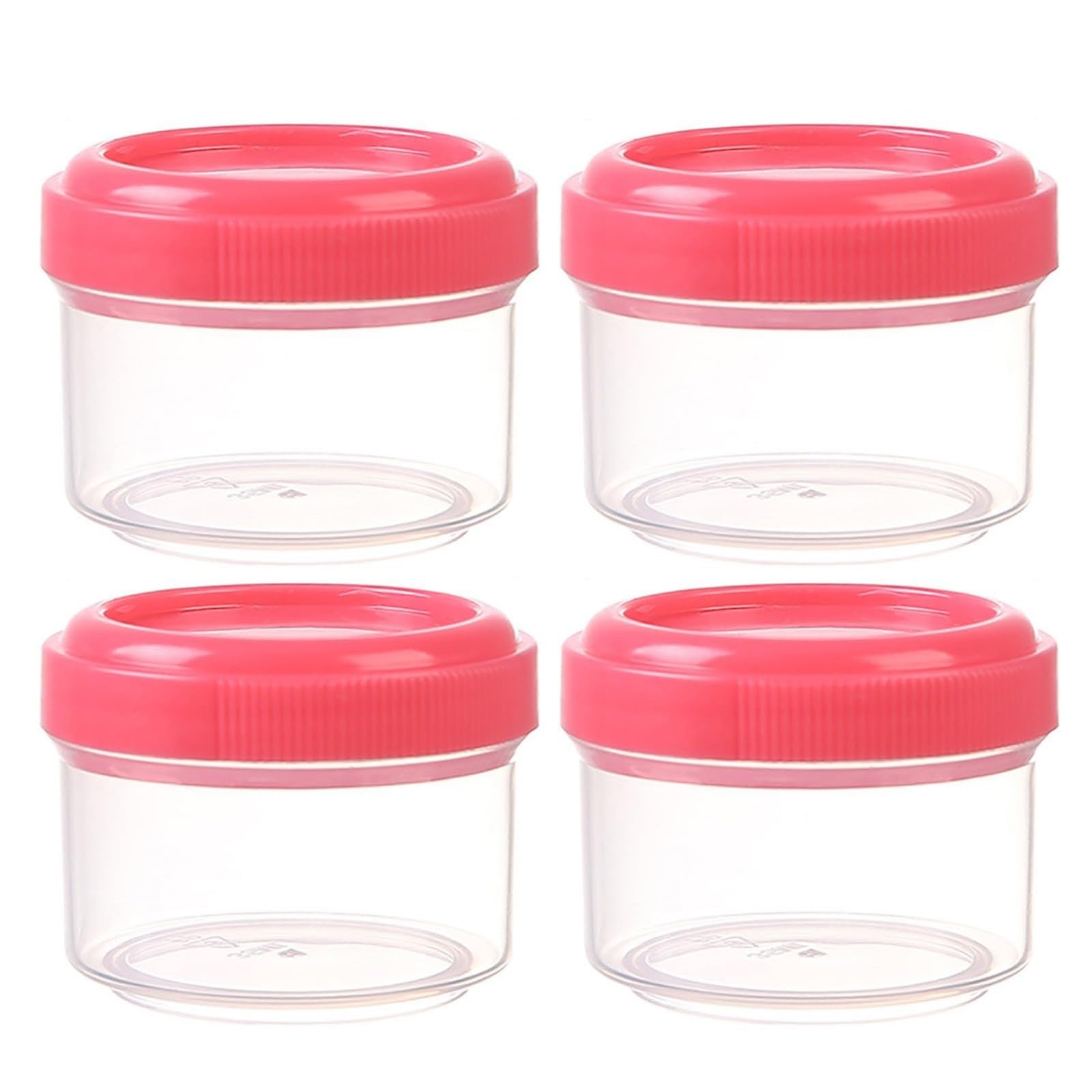 4PCS Plastic Container Jars with Lids Round Clear Travel Cosmetic Container Slime Jars for Toiletries Lotion Cream Ointments