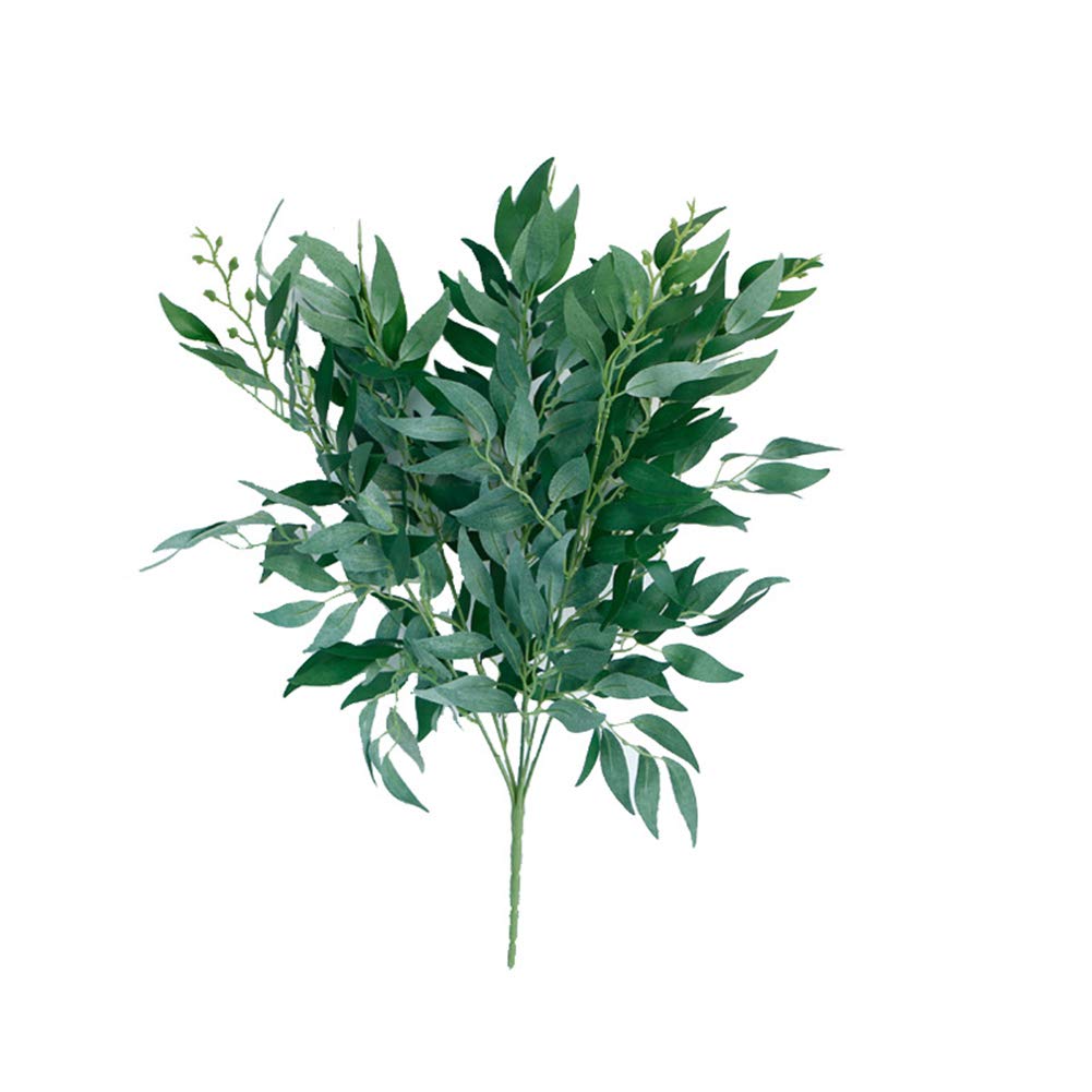 Brussel 1Pc Artificial Willow Foliage Leaf Shrubs Branches Wedding Stage Holiday Party DIY Wreaths Garland Bouquet Floral Arrangement Green