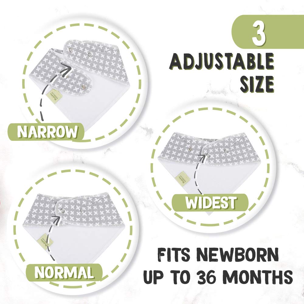 10-Pack Organic Baby Bandana Drool Bibs - Organic Cotton Bandana Bibs for Boys, Girls - Super Absorbent Bandana Drool Bibs - Teething Bibs - Baby Bibs for Infant, Toddler - Bibs Set (MONOS): Baby