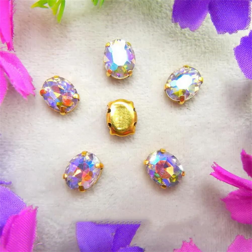 10 Pezzi, Strass In Cristallo Posteriore Piatto, Cristallo - Foto 11