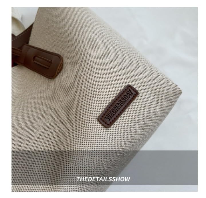 Image of APROFAMILY Simple Large Shoulder Tote Bag For Women Seoul Gangnam Style Light Shopper Bag Purse Travel Tote Clutch Bag School Hobo Shoulder Bags (Brown)