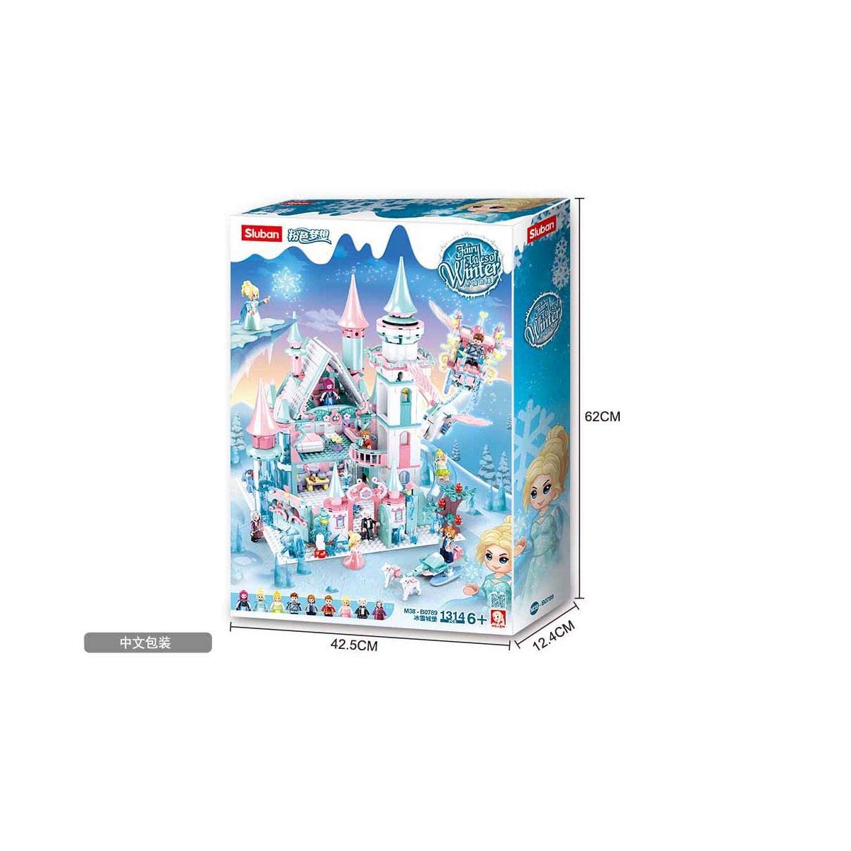 Sluban Magiczny zamek zimowy (1324 części) [M38-B0789], zestaw do zabawy, klocki zaciskowe, Girls Dream, z figurką do gry, kolorowe marzenia dziewcząt, SL95659