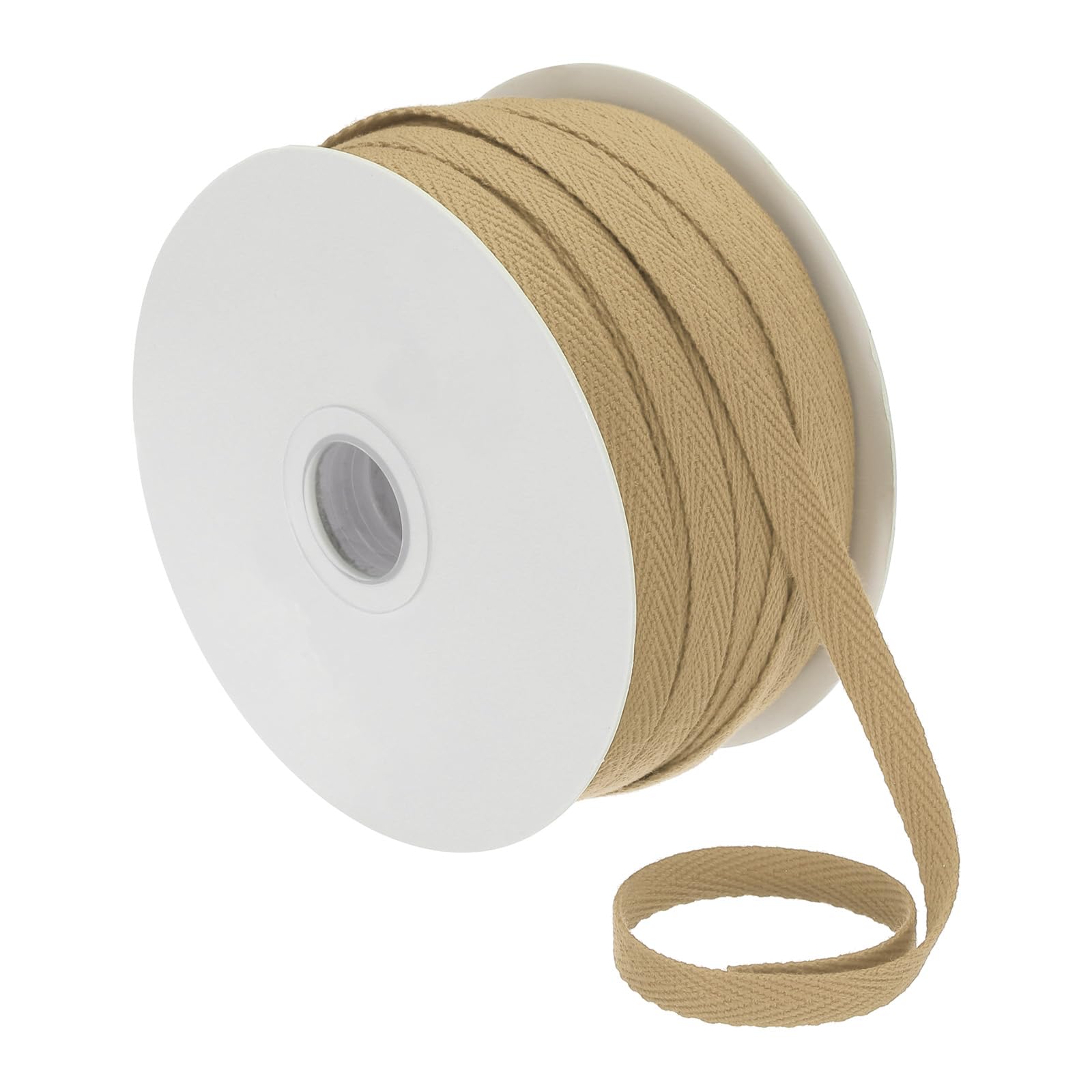 PATIKIL Cotton Twill Tape 1/4 Inch 50 Yards 100% Cotton Ribbon Bias Tape Herringbone Webbing Trim for Sewing Gift Wrapping Khaki