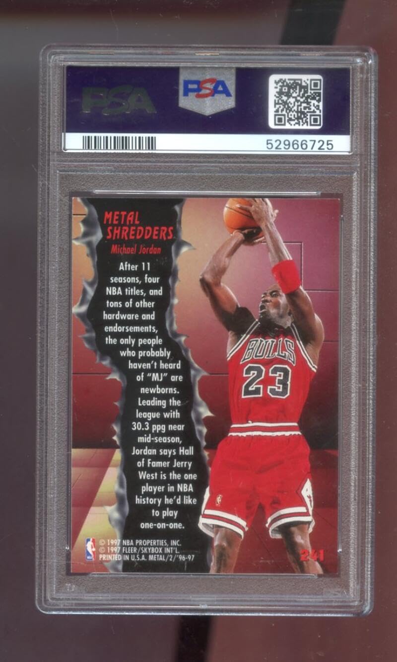 Amazon.com: 1996-97 Fleer Metal #241 Michael Jordan PSA 8 Graded