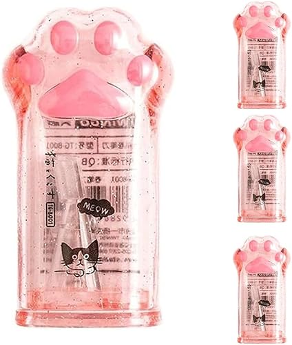 4 sacapuntas de pata de gato rosa, suministros escolares kawaii, regalo para niños, sacapuntas kawaii, suministros escolares para niños, niñas,