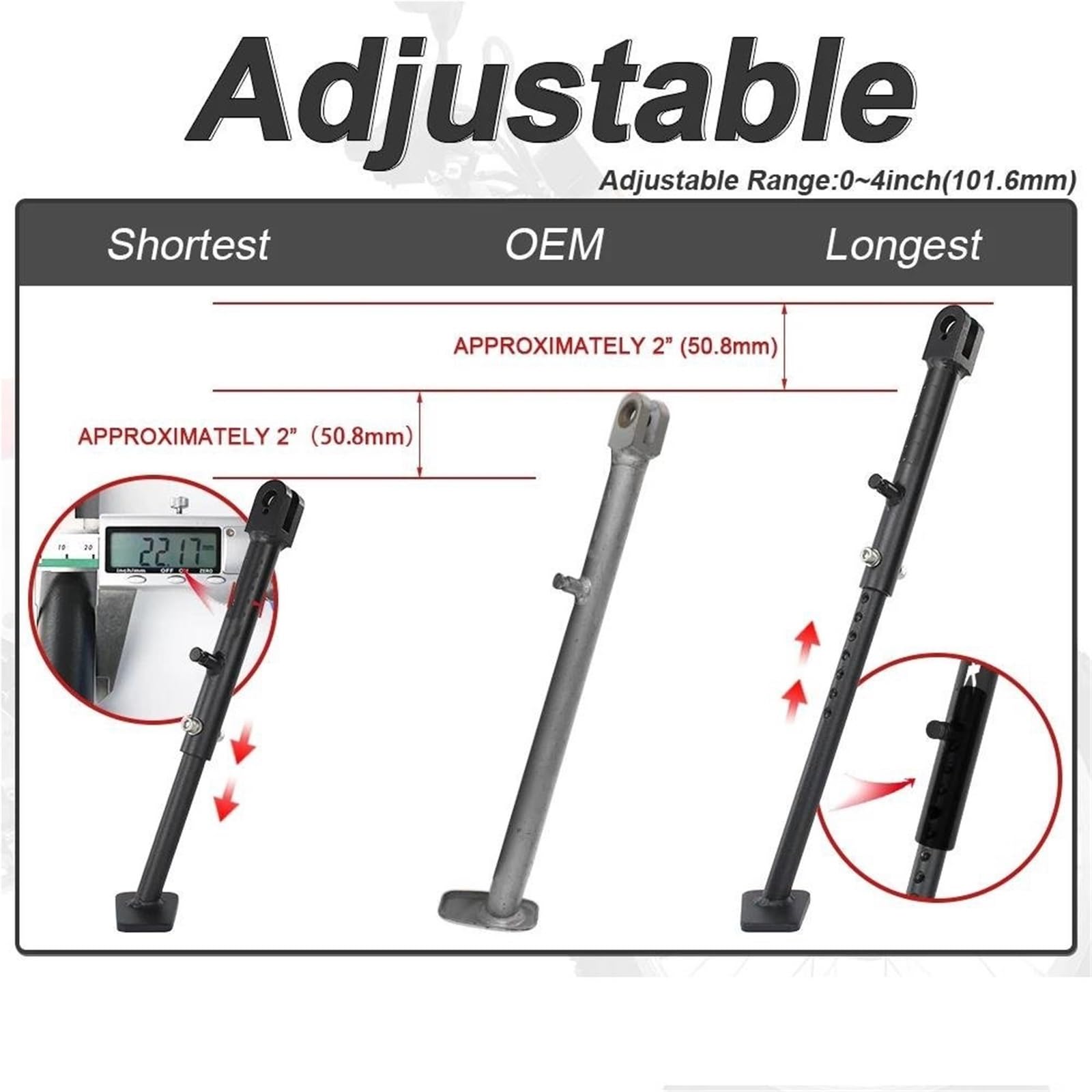 Rivestimenti Laterali Moto Cavalletto Cavalletto Laterale Regolabile per CRF250L CRF 250 L 2012-2020 CRF300L 2021 2022 2023 CRF 300 L
