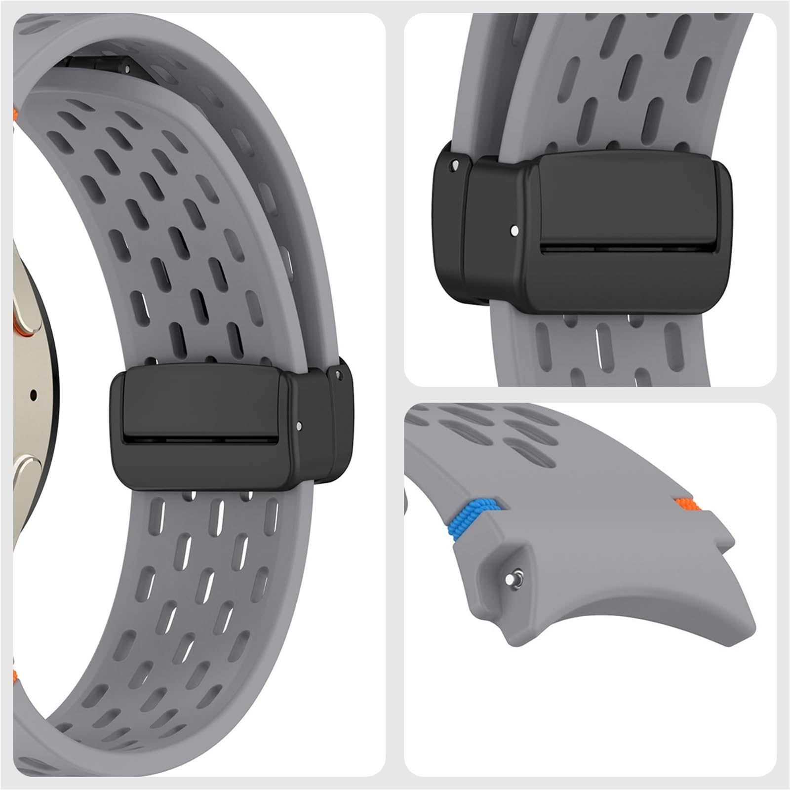 Correa de 20 mm para reloj 4, 5, Pro, 6, 7, 7LTE de 44 mm, 40 mm, correa clásica de silicona sin huecos