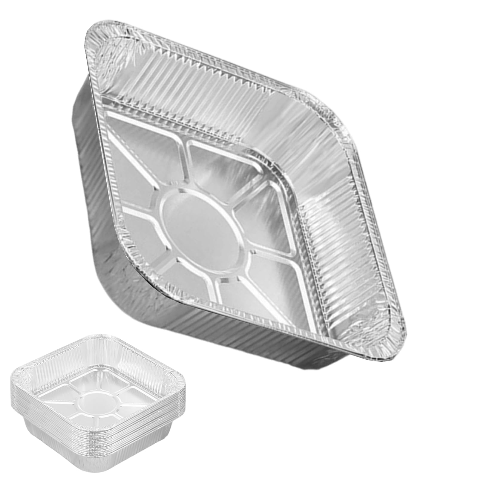 Tsophreniq 100Pcs 8Inch Aluminum Foil Cooking Pans for Toaster Oven Use Multipurpose Baking Pans for Cooking Baking Outdoor BBQ Freezer Safe