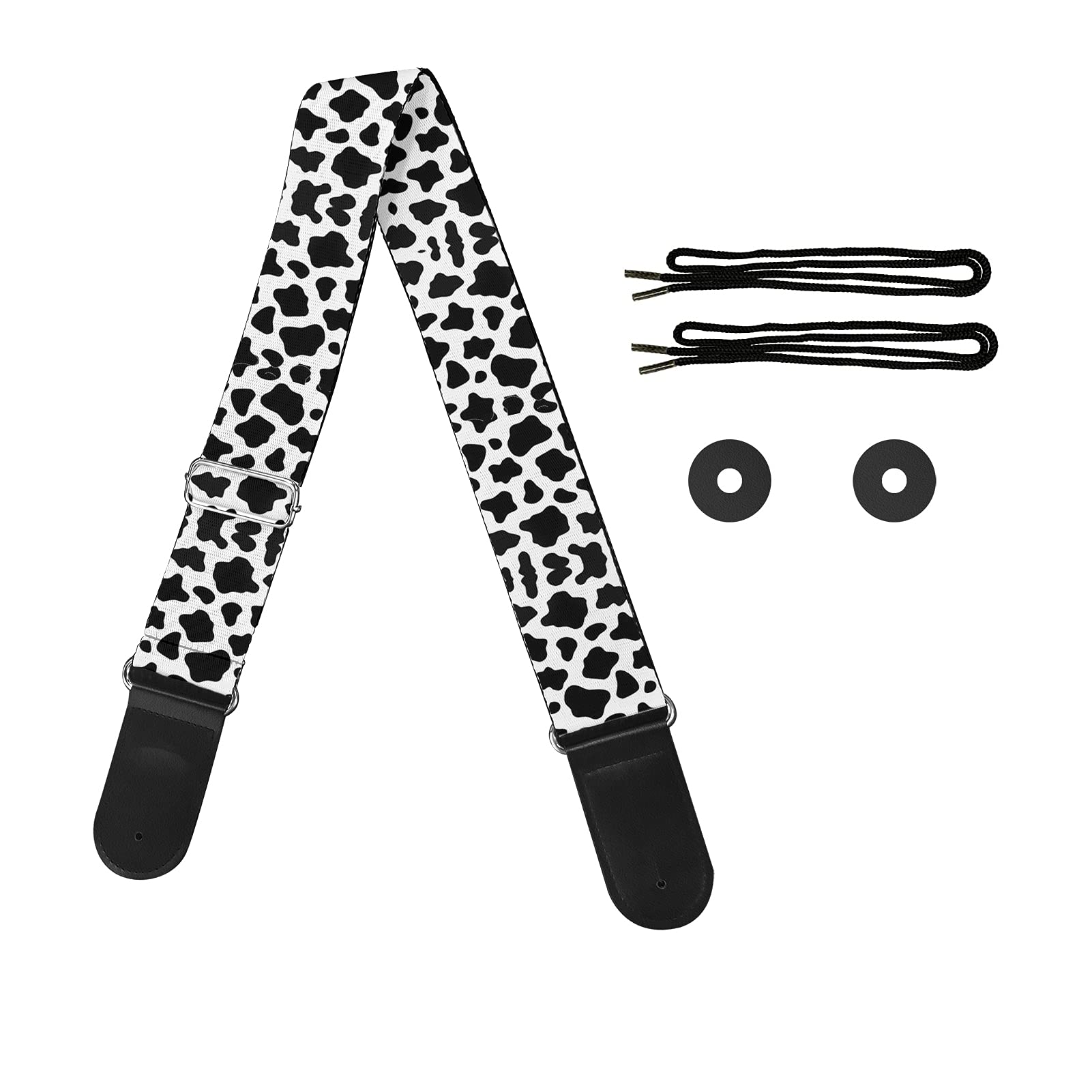 Jeiento Cow Print Guitar Straps Acoustic for Women Guitar Accessories Gift for Guitar Lover, Women, Men