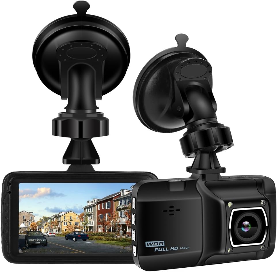 Car Dashboard Camera,Uniway Dashboard Video Recorder VR13 3''1080P Wide-Angle Night Vision Car Camcorder DVR with G-Sensor Loop Recording Motion Detection Support Extended Parking Recording