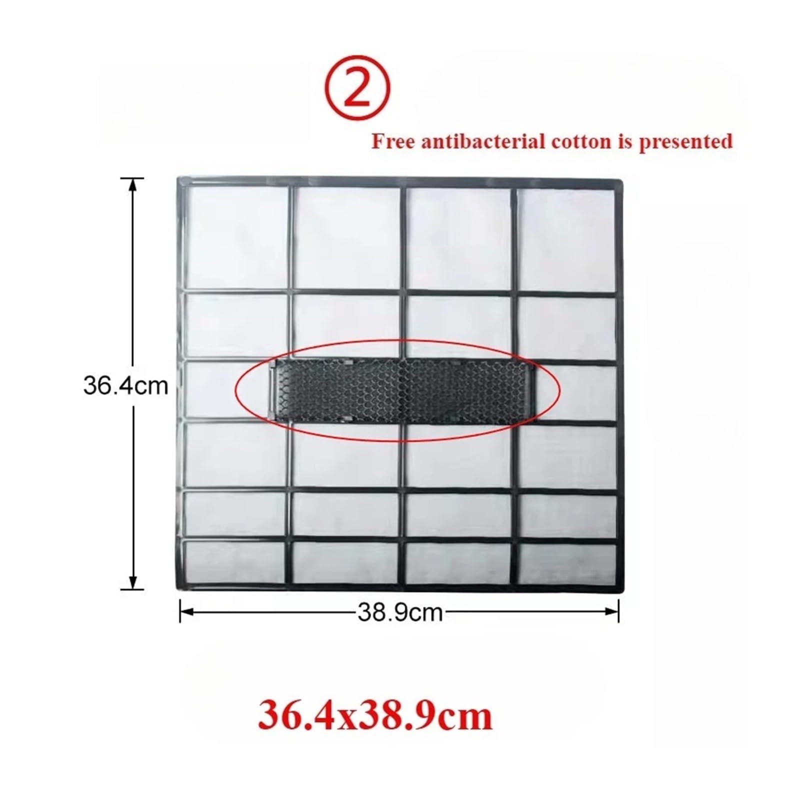 2 Pezzi, Compatibile Con Haier, Schermo Antipolvere For Filtro Dell'aria Condizionata Montato A Parete 1P 1.5P(36.4 * 38.9)