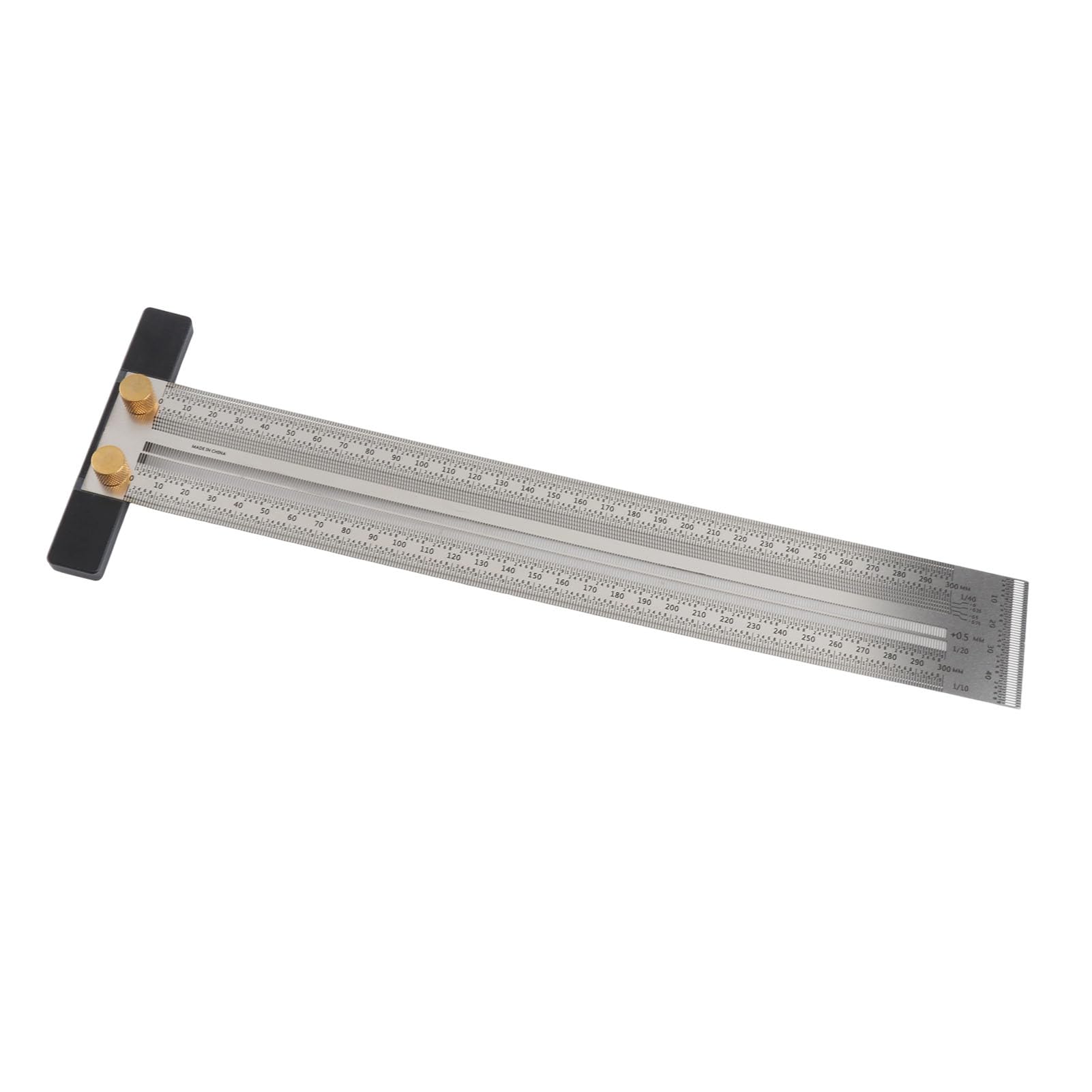 TOPINCN Règle de Ligne en Acier Inoxydable, échelle de Type T Durable, Règle de Traçage Précise pour Fournitures Industrielles 300mm pour les Amateurs de Bricolage