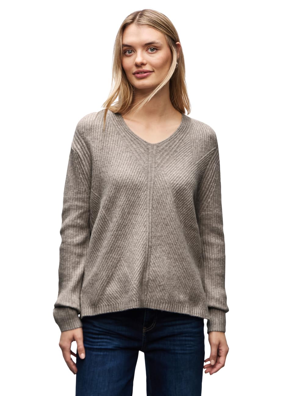Street One Damen V-Neck Strukturpullover