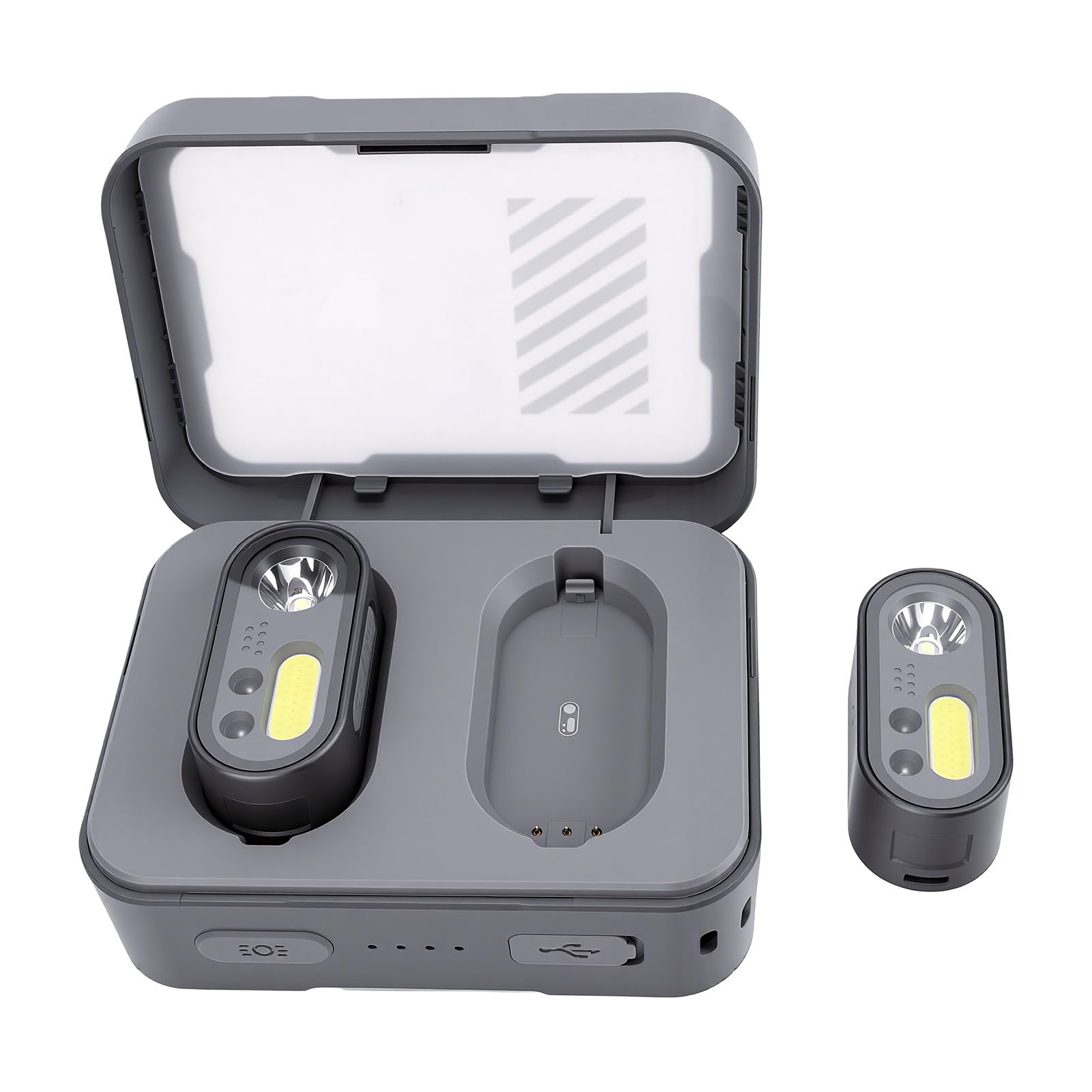 6600 MAh Wiederaufladbare Stirnlampe mit Ladeetui |IPX4 Wasserdichter Bewegungssensor-Scheinwerfer für Camping, Wandern, Angeln und Notfall-Backup-Batterie