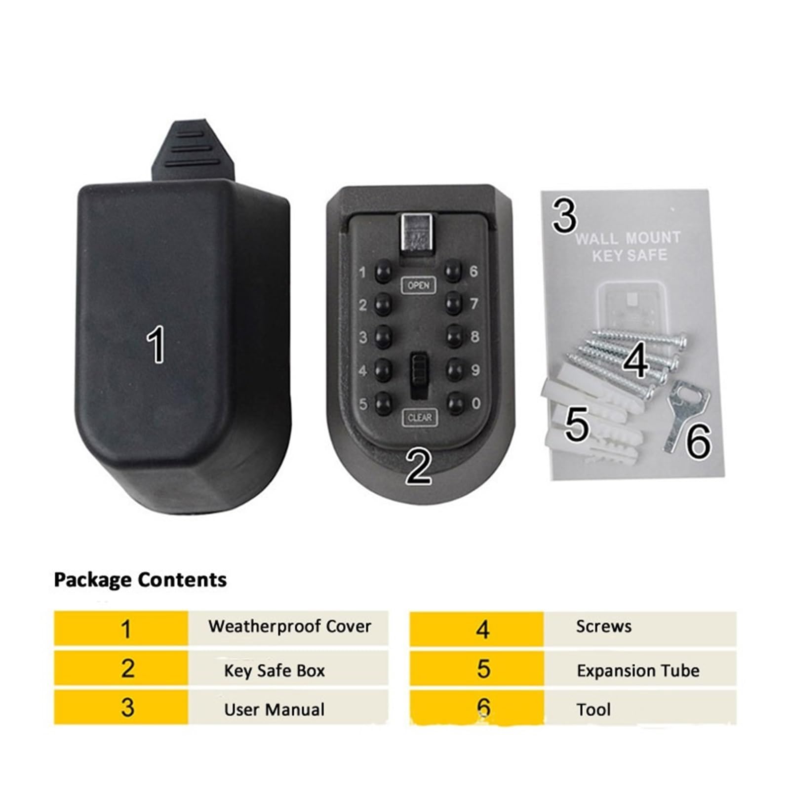 Lock Box Wall Mounted Safe Key Box Portable Key Storage Peti Kunci ...