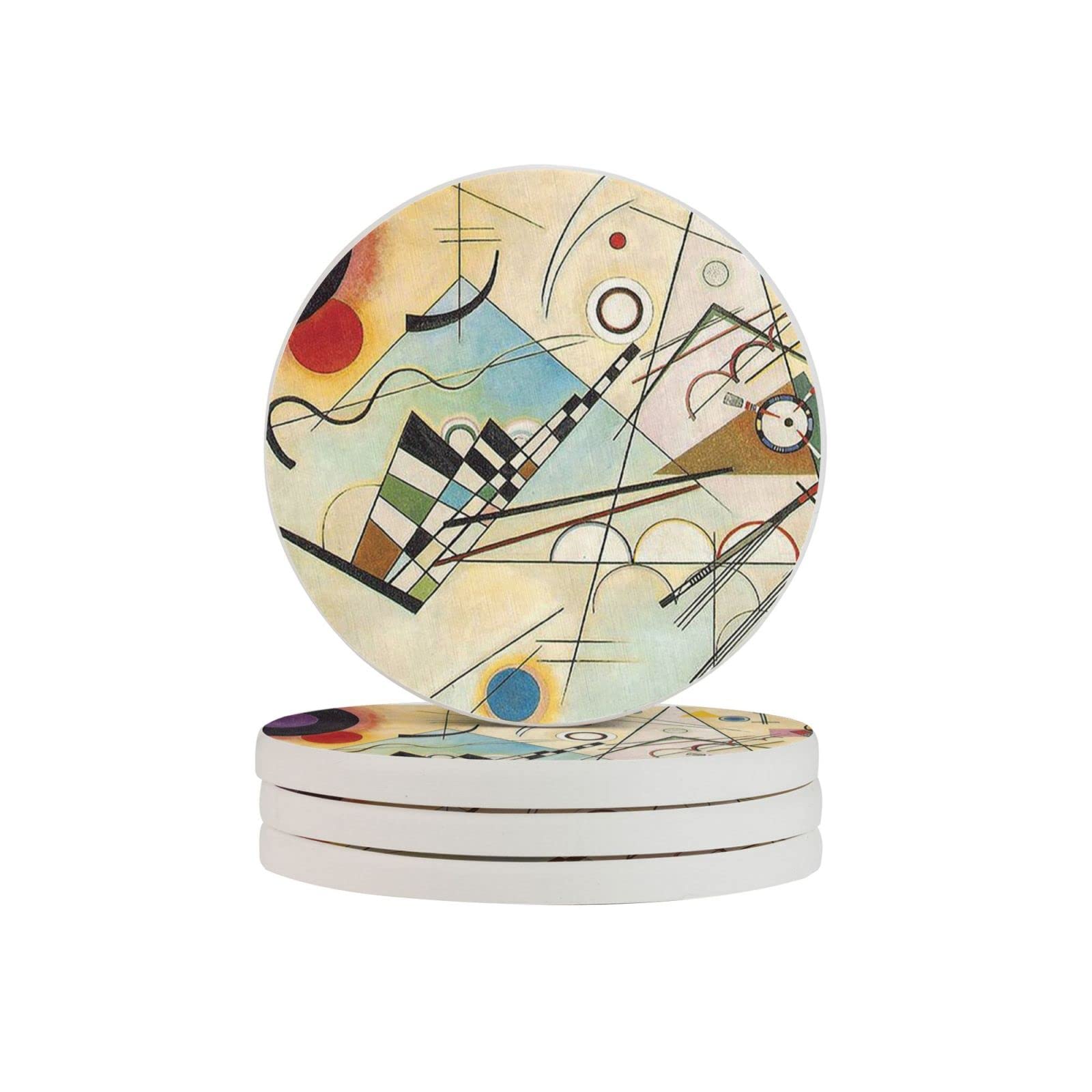 Composition Four Pieces Drink Coaster for Tabletop Protection Place Mats for Home Decor