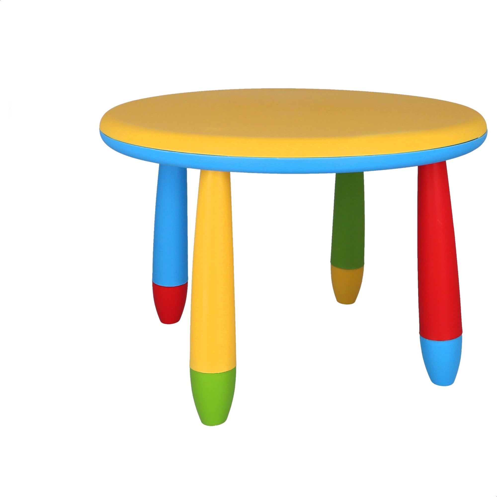 Mueblear 90048 - Tavolo rotondo per bambini, in plastica, 30 x 15 x 48 cm giallo