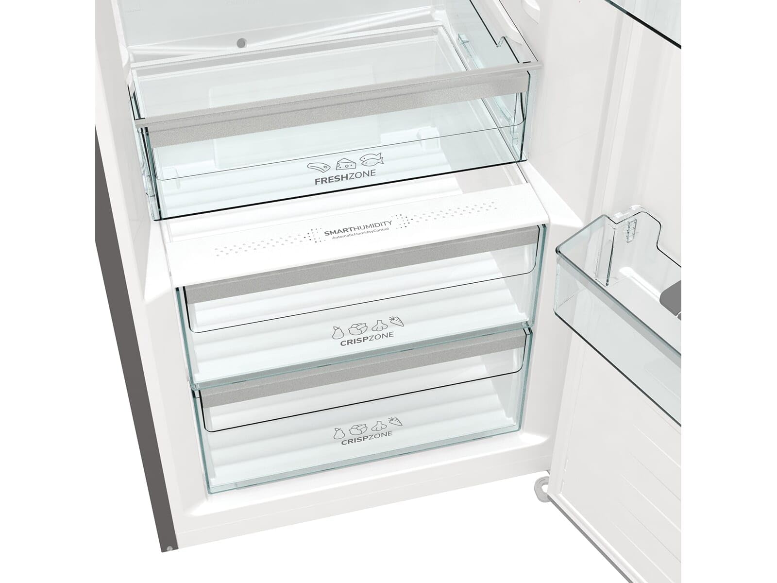 Gorenje R 619 DAXL6 Réfrigérateur/AdaptTech/FreshZone/Refroidissement par circulation d'air, écran LED, 398 l, 185 cm, classe d'efficacité énergétique D/acier inoxydable
