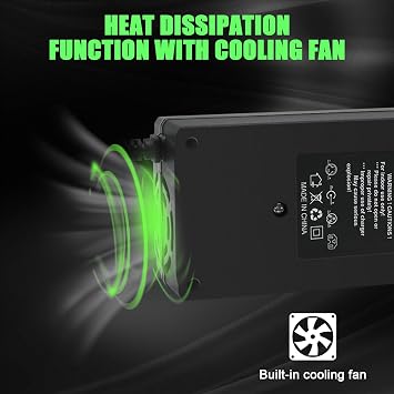 12V 3A Lithium Battery Charger 14.6V LiFePO4 Battery Charger, Battery Maintainer, Smart Charger with LED Indicator Cooling Fan for 12.8V Lithium Iron Phosphate Battery