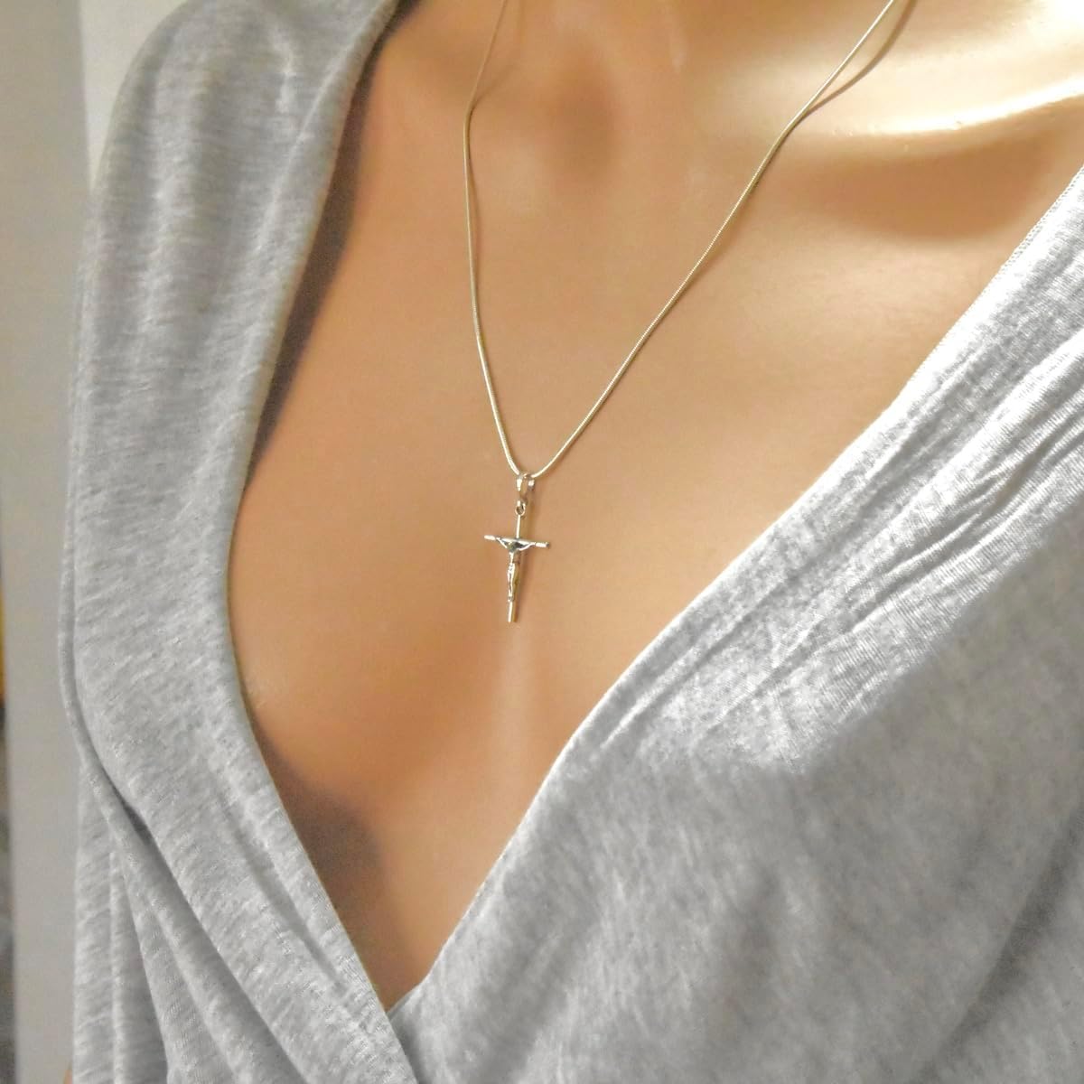 Cross Sterling Silver 925 Crucifix Jesus Christ Pendant Religious Unisex Jewelry - Image 6