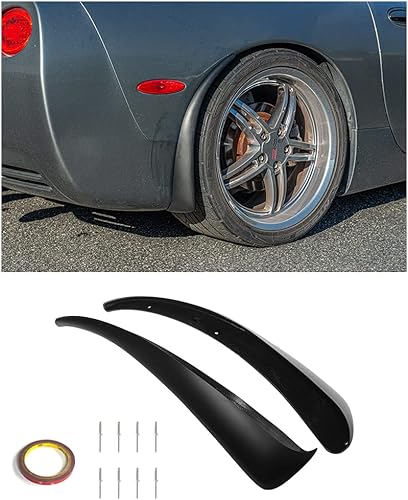 Repuesto para todos los modelos Chevrolet Corvette C5 1997-2004 GM Factory XL - Par de protectores contra salpicaduras laterales traseros