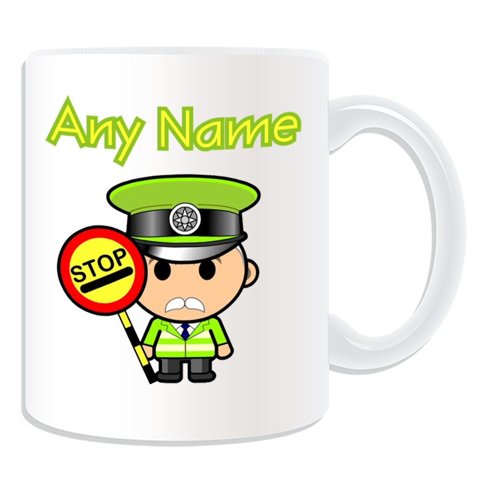 Unigift White Personalised Gift - Lollipop Man Mug (Career Design Theme, ) - Any Name/Message On Your Unique - School Crossing Patrols Old Traffic Stop Occupation