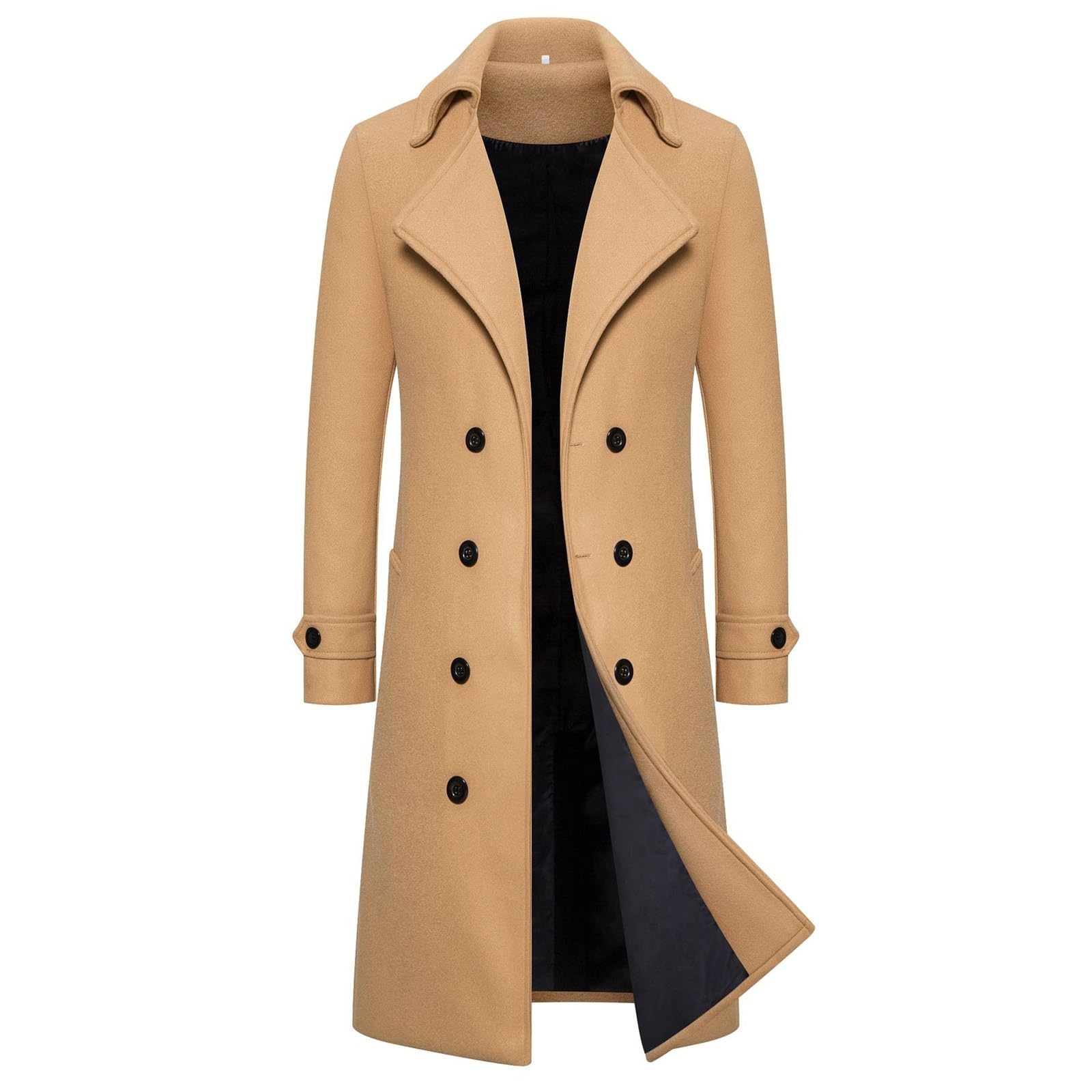 Giacchetto Uomo Invernale,Abbigliamento Uomo Cappotto casual da uomo in pile caldo con collo manica lunga chiusura lampo tasche Prodotto di categoria Men’s Anoraks