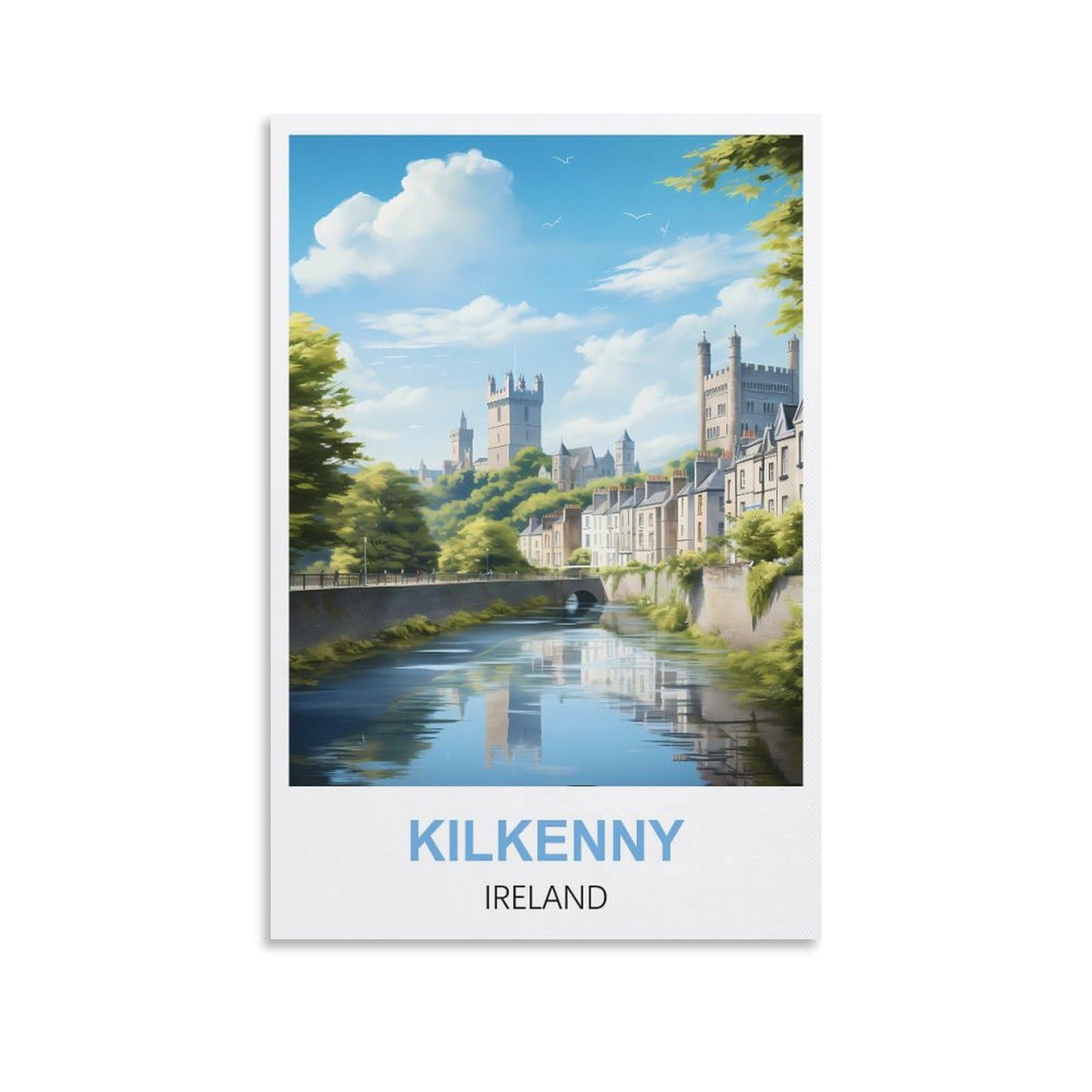 CYYHGEE Kilkenny Ireland Vintage Travel Posters 08x12inch(20x30cm) Canvas Poster Wall Art Living Room Home Decor