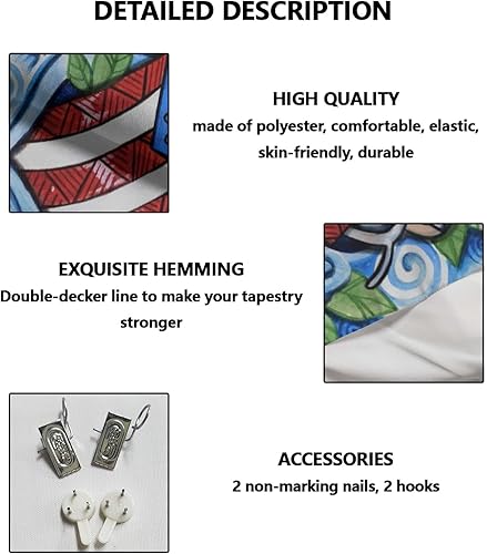 Miniatura 4 de Kizon Arte para colgar en la pared de la bandera de Puerto Rico, tapiz boricua puertorriqueño para sala de estar, dormitorio, 60 x 40 pulgadas