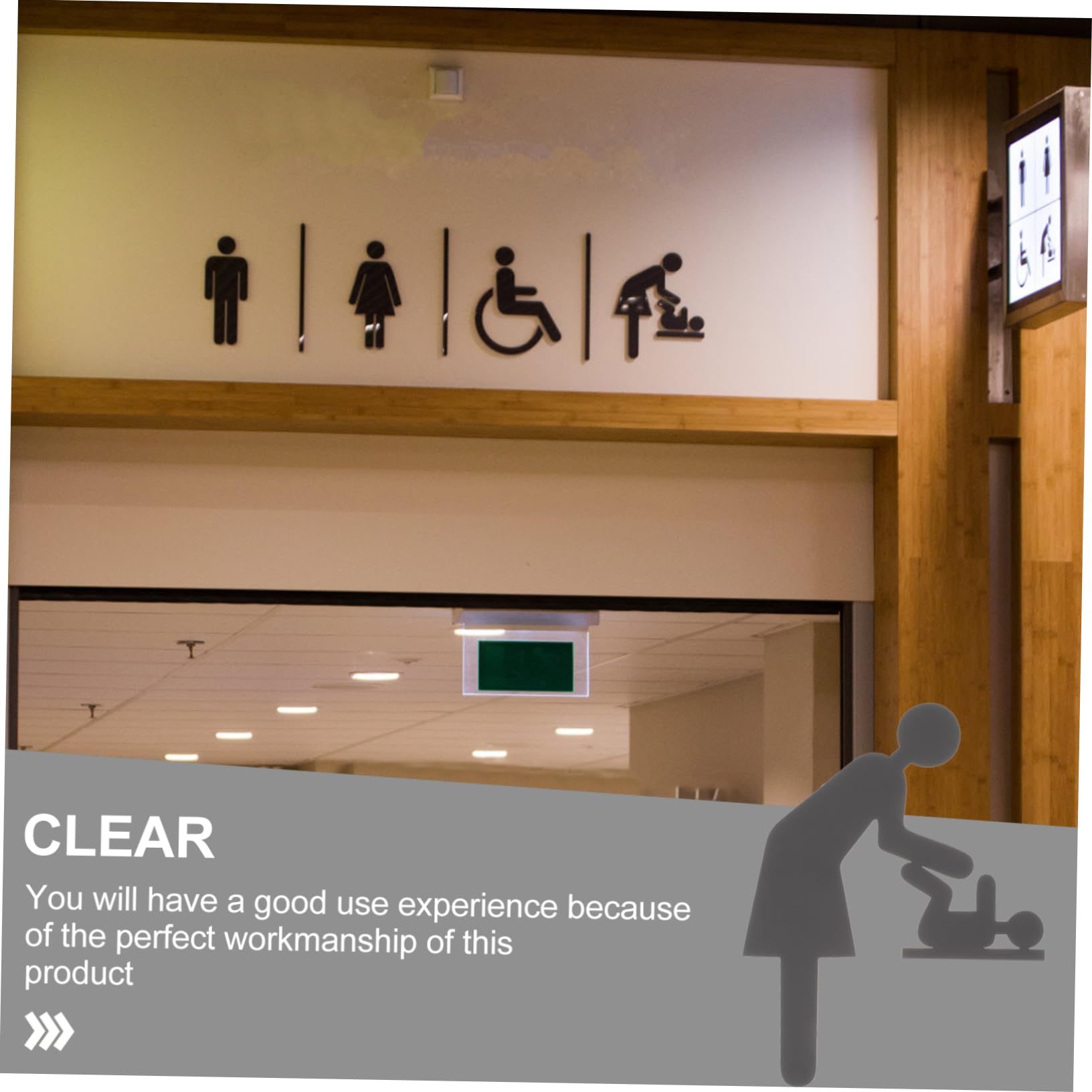 Toddmomy 4piezas Cartel De Señalización De Baño Para Bebés Inoxidable Identificación Clara Para Aseos Accesorio Para Hogares Hoteles y Comercios