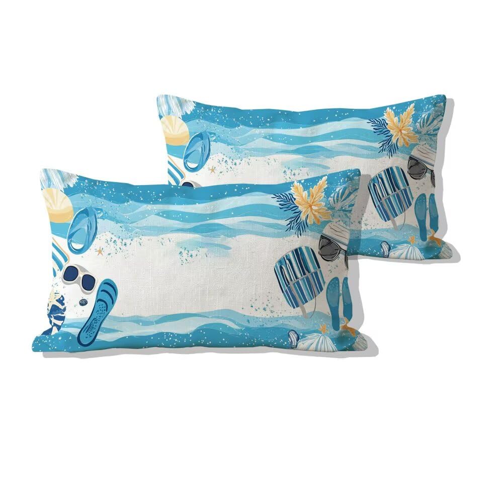 Taie d'Oreiller Décorative Grand Format 50x70cm Imperméable pour Jardin