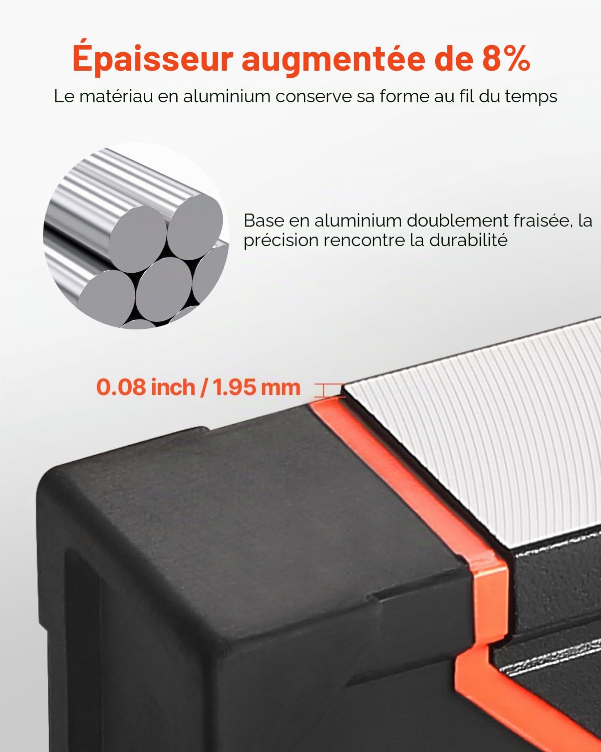 VEVOR Niveau à Torpille Magnétique 4PCS, 48/24/16/10 po, avec Flacons à Bulles, Mesure à 45/90/180 degrés, Outil de Nivellement en Alliage d'Aluminium, Résistance aux Chocs, Mesure SAE et Métrique