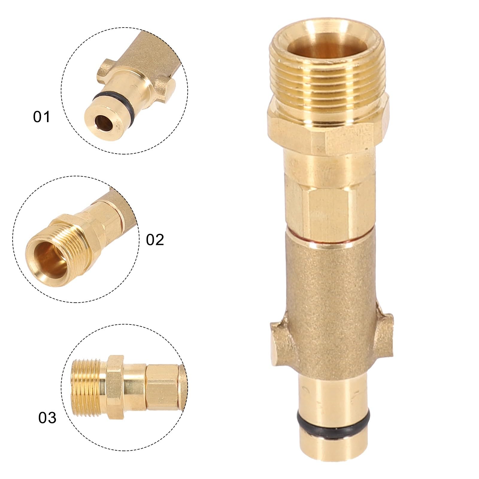 Lecreatekit Adaptador de bayoneta de latón M22 rosca macho para Nilfisk para lavadora a presión rápida, conector de manguera de alta presión de hasta 140 bar
