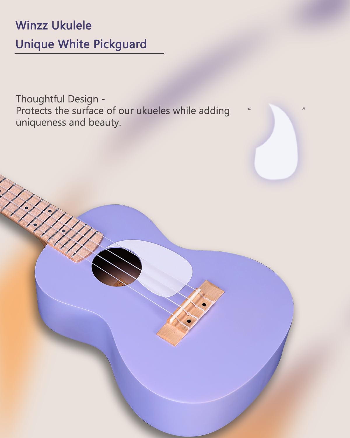 Winzz Ukulélé Enfants Concert Ukulélé Adulte Kit Débutant 23 Pouces avec 9 Accessoires, Petit Débutant Guitare Enfant 4 Cordes (Color : Violet, Bois)