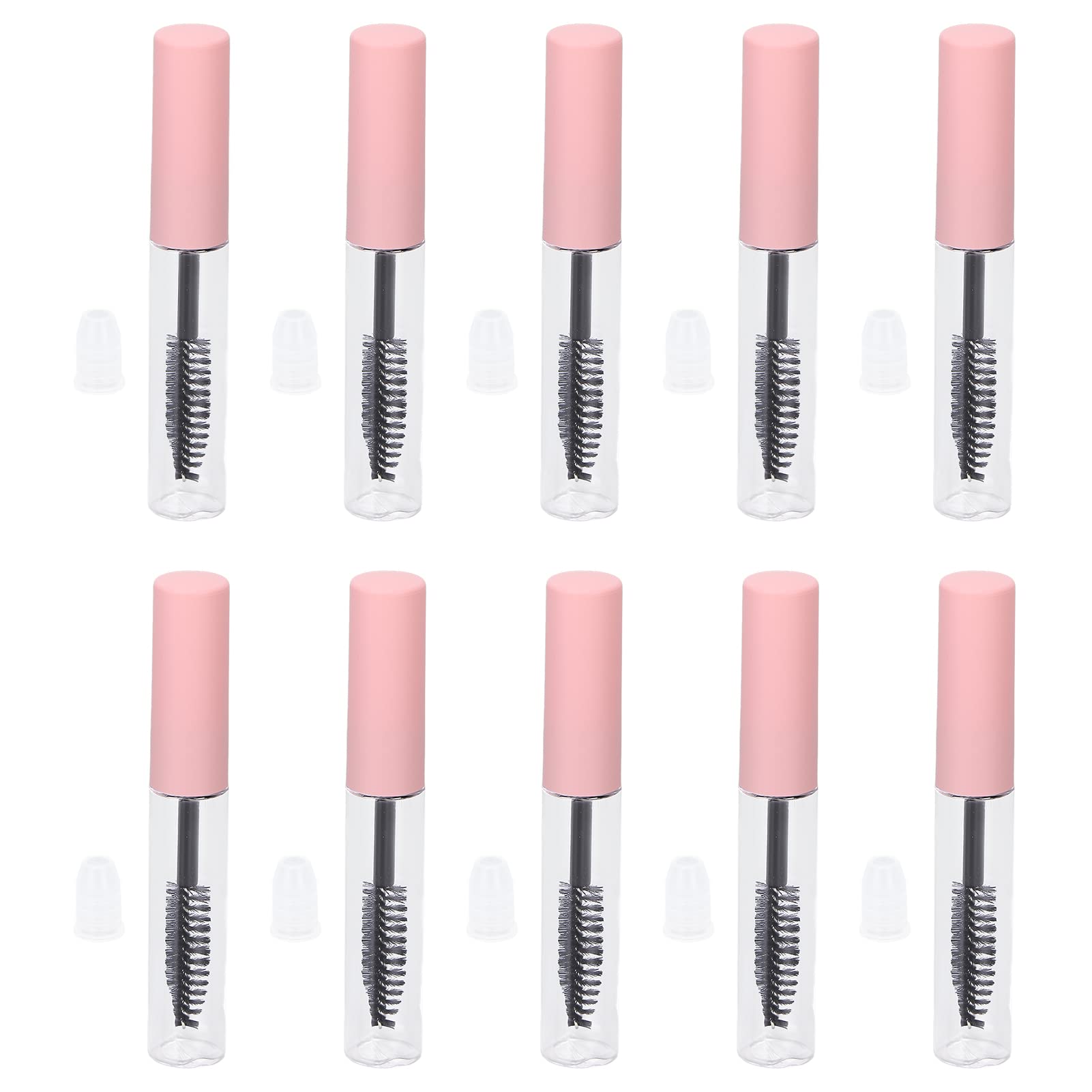10Pcs Empty Mascara Tube, 5ml Refillable Clear Empty Mascara Tube Bottle with Eyelash Wand, Portable Eyelashes Mascara Cosmetic Container Bottle for Eyelash Growth Oil and More
