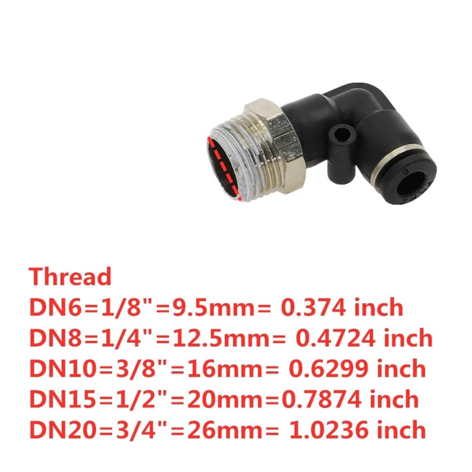50 Stück PL-Gewinde-Winkel-Pneumatikanschluss, Schlauch-Schnellmontage, Rohrverbinder, pneumatische Komponenten, 4–16 mm, PL6-01, PL8-02, PL12-03(10mm OD Tube,1/2")