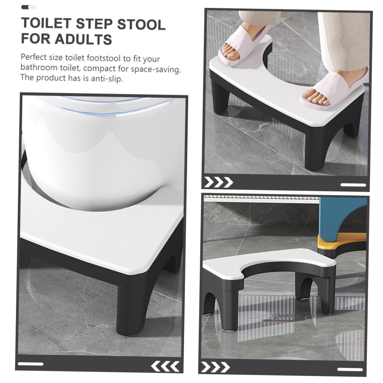 BEBEMOKO Toilet Stool Footrest for Adults Squatting Foot Stool Toilet Potty Urinal Mats