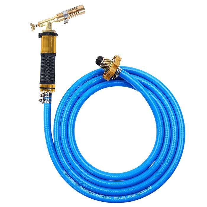 Buy Liquefied Gas Welding Torch with 8.2FT Rubber Hose Adjustable Flame 4 Control Damper Copper