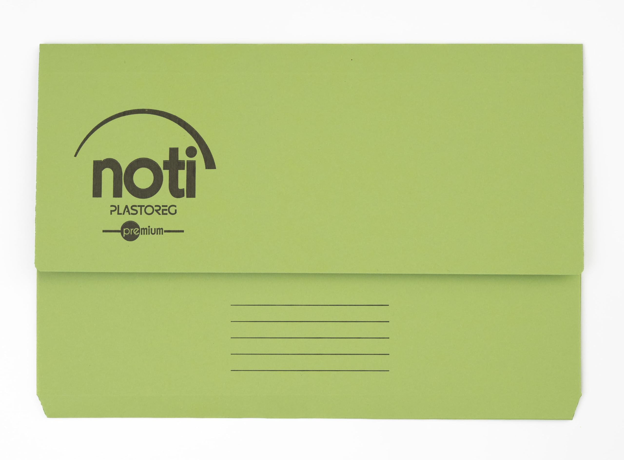 Noti Premium Document Wallet Foolscap, 100% Recycled Paper, 285gsm Manilla, Green, Pack 25